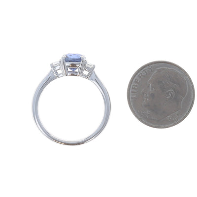 2.63ctw Sapphire and Diamond Ring White Gold