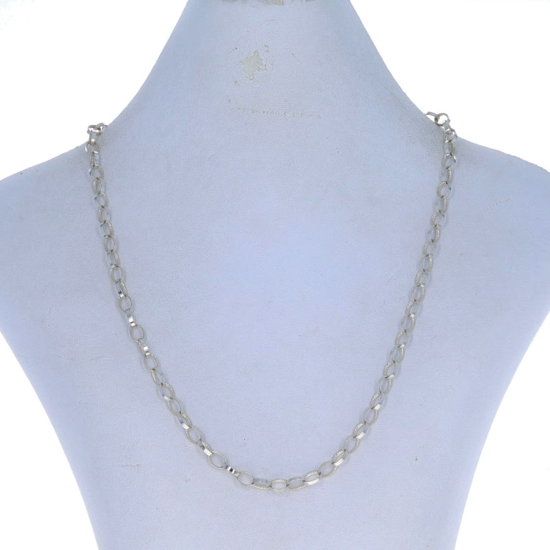 Fancy Link Chain Necklace Sterling Silver