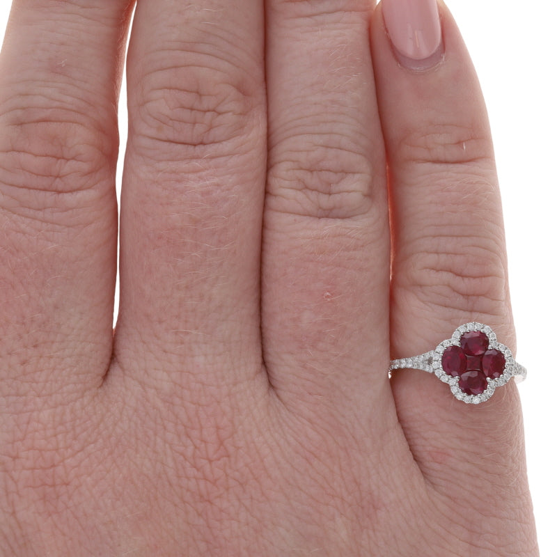 1.50ctw Ruby and Diamond Ring White Gold