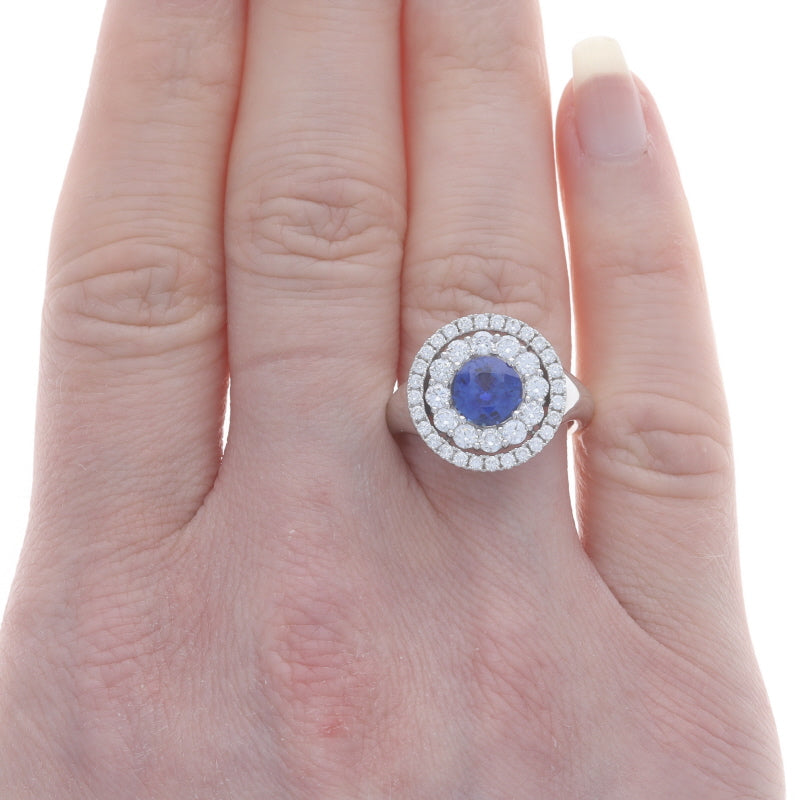 Spark 2.34ctw Sapphire and Diamond Ring White Gold