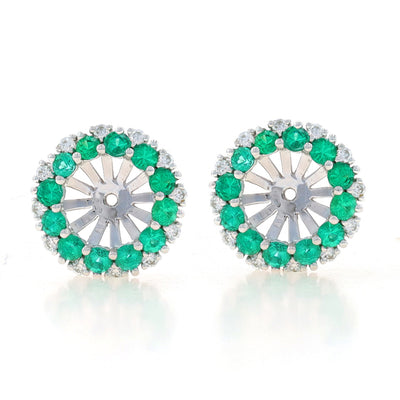 Spark .89ctw Emerald and Diamond Earring Enhancers White Gold