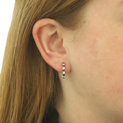 1.00ctw Diamond and Sapphire Women's Earrings White Gold