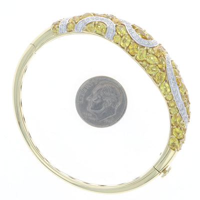 17.85ctw Sapphire Women's Bracelet Yellow Gold