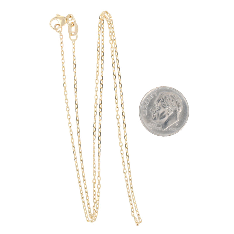 Diamond Cut Cable Chain Necklace Yellow Gold