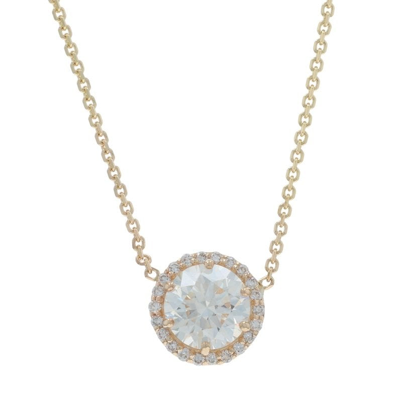 1.07ct Diamond and Diamond Women's Pendant Necklace Yellow Gold