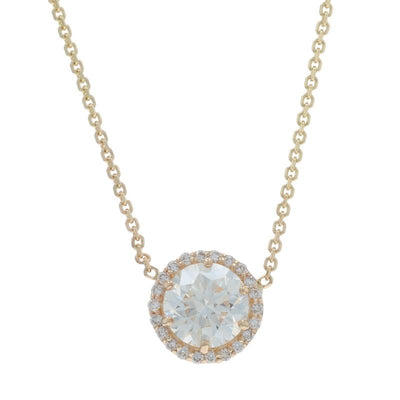 1.07ct Diamond and Diamond Women's Pendant Necklace Yellow Gold