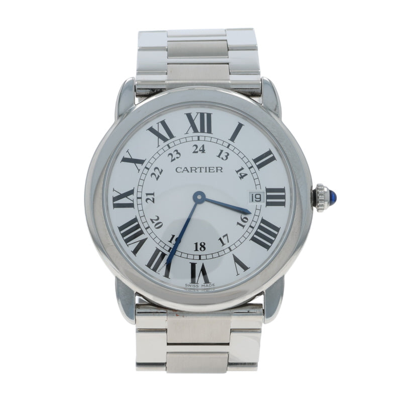 Cartier Ronde Solo de Cartier Sapphire Unisex Watch 3603 Stainless Steel Quartz
