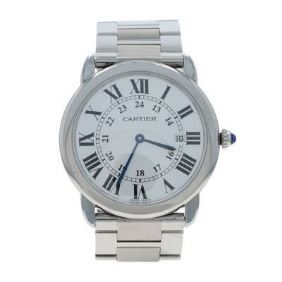 Cartier Ronde Solo de Cartier Sapphire Unisex Watch 3603 Stainless Steel Quartz