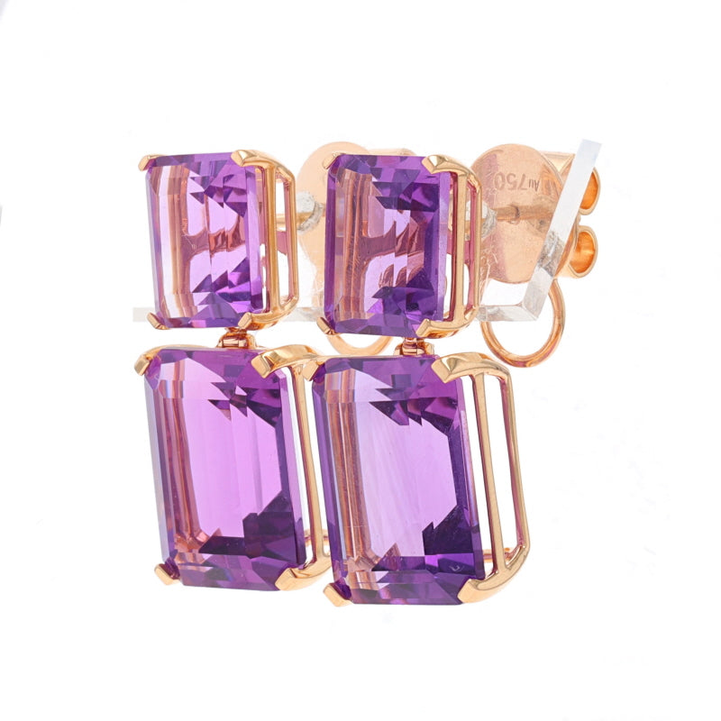 18.25ctw Amethyst Earrings Rose Gold