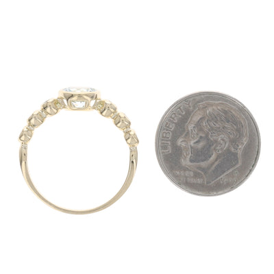 .82ctw Aquamarine and Diamond Ring Yellow Gold