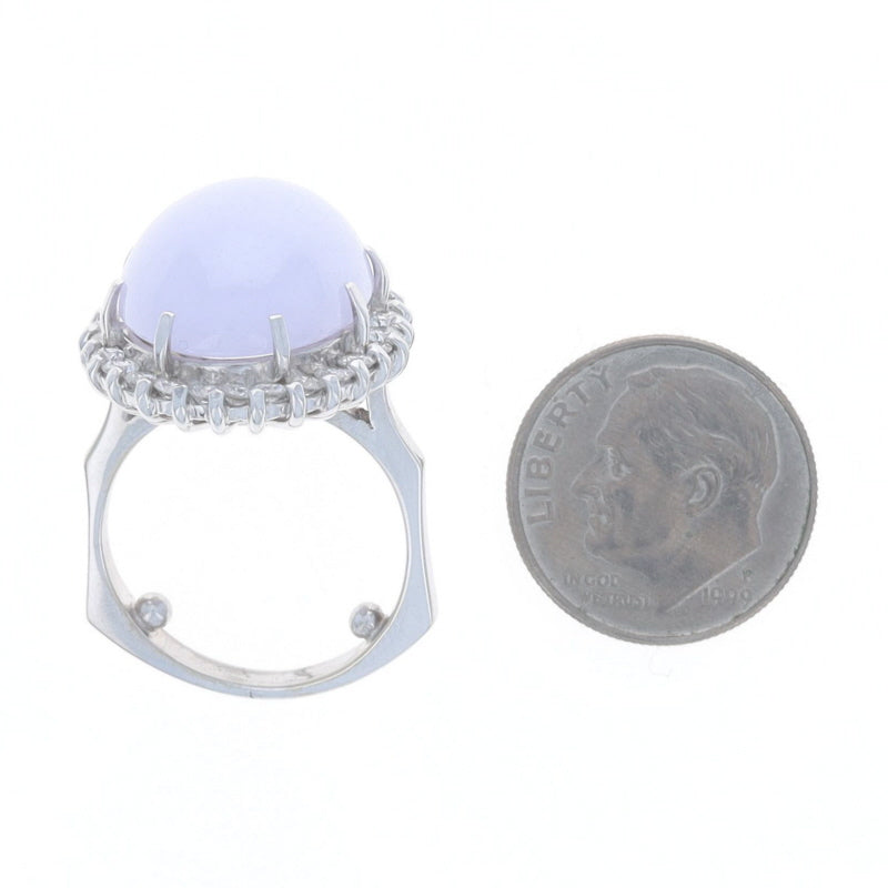 20.09ctw Jadeite and Diamond Ring White Gold