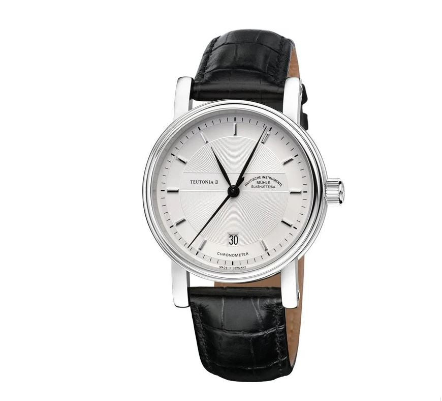Mühle-Glashütte Teutonia II Chronometer Men's Wristwatch M1-30-45-LB Stainless Steel SW 200-1 Mühle Version Automatic
