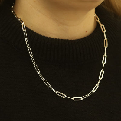 Paperclip Necklace Sterling Silver