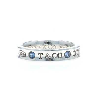 Tiffany & Co. 1837 Narrow Sapphire Band Sterling Silver