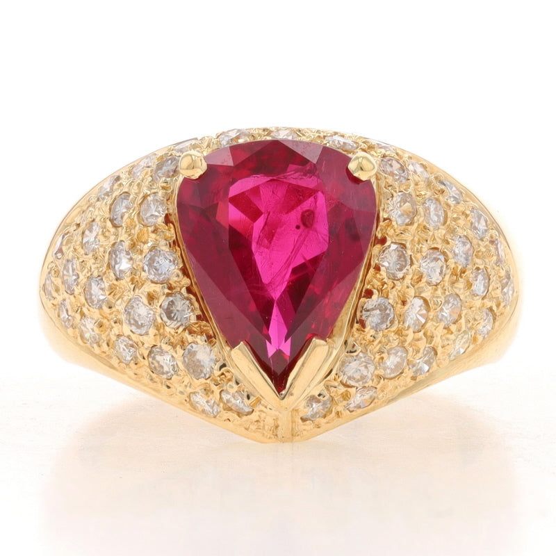 3.72ctw Ruby and Diamond Ring Yellow Gold