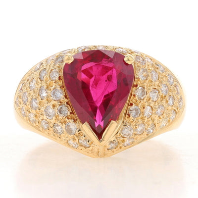 3.72ctw Ruby and Diamond Ring Yellow Gold