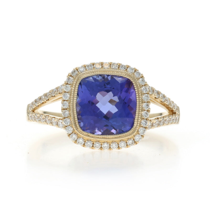 .32 Tanzanite and Diamond Ring Yellow Gold