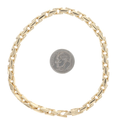 David Yurman Fluted Chain Bracelet Size L Men's Fluted Bracelet Yellow Gold