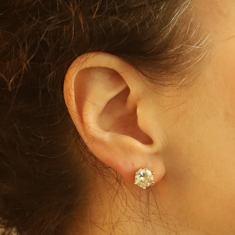 4.12ctw Diamond Earrings Yellow Gold