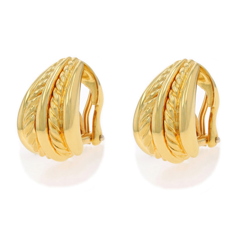David Yurman Cable Shrimp Earrings Yellow Gold