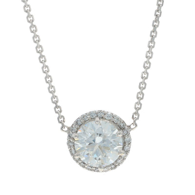 1.18ctw Diamond and Diamond Women's Pendant Necklace White Gold