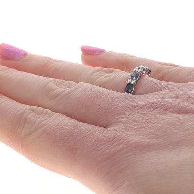 2.02ctw Sapphire and Diamond Band White Gold