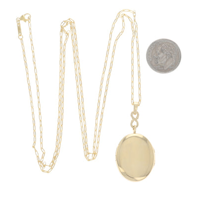Monica Rich Kosann Infinity Locket and 30" Necklace Diamond Pendant Necklace Yellow Gold