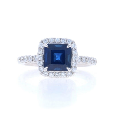 2.96ctw Sapphire and Diamond Ring White Gold