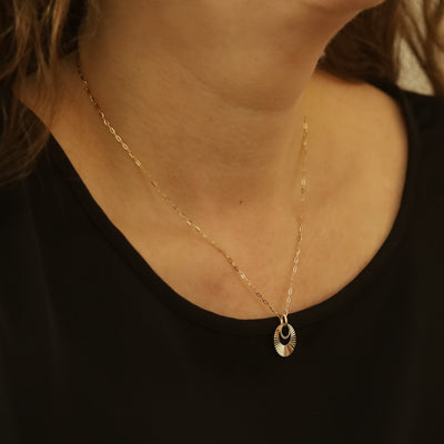 .12ctw Diamond Paperclip Chain Pendant Necklace Yellow Gold