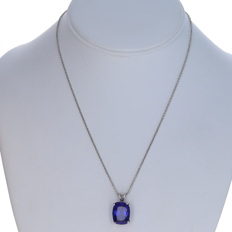 15.32ct Tanzanite Pendant Necklace White Gold