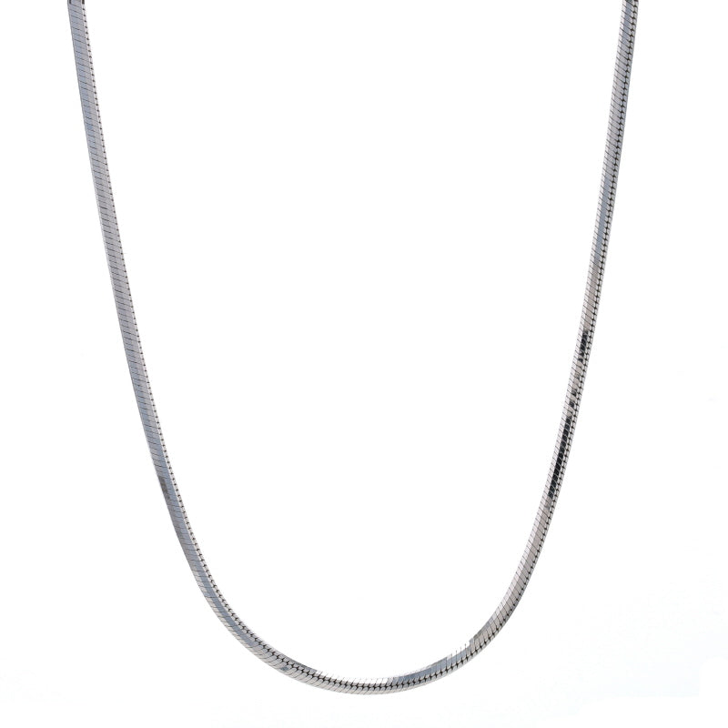 Diamond Cut Snake Chain Necklace White Gold