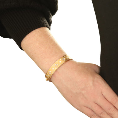 Roberto Coin Venetian Princess Satin Bangle .67ctw Diamond and Ruby Bracelet Rose Gold