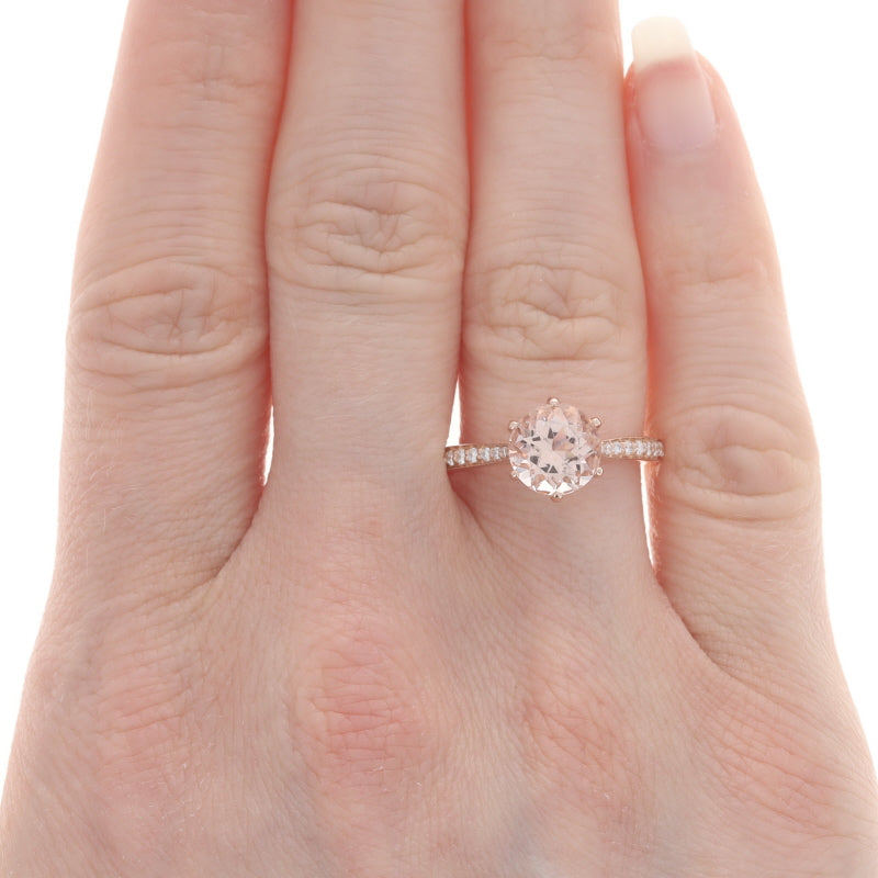 2.08ctw Morganite and Diamond Ring Rose Gold