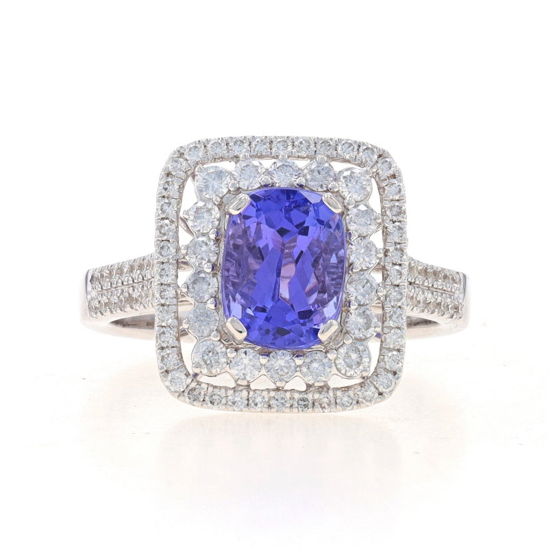 2.53ctw Tanzanite and Diamond Ring White Gold