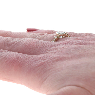 .82ctw Aquamarine and Diamond Ring Yellow Gold