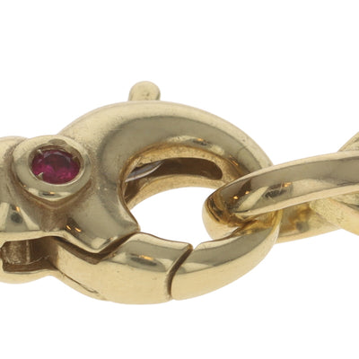 Roberto Coin Almond Link 22" Necklace Ruby Marquise Link Chain Necklace Yellow Gold