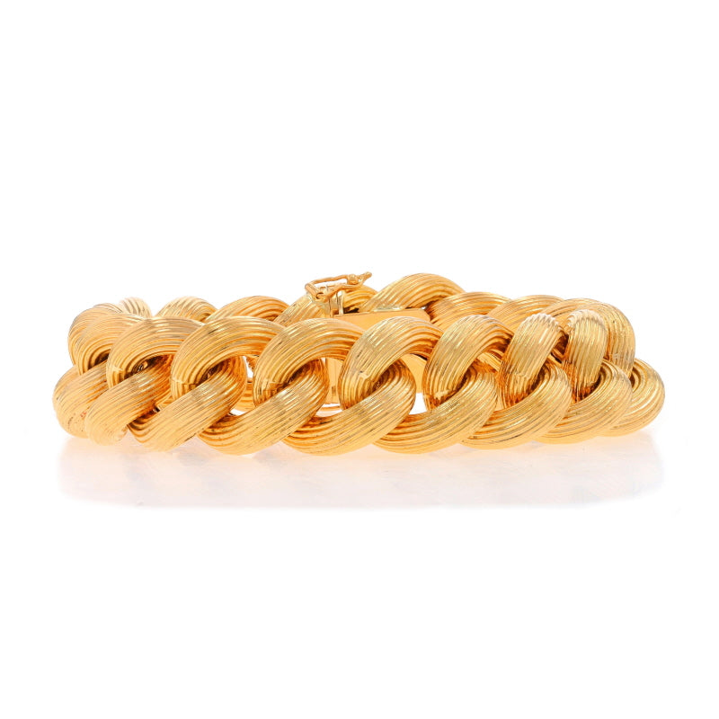 Fancy Curb Bracelet Yellow Gold