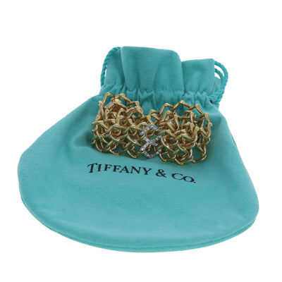 Tiffany & Co. Openwork Square Link Choker Necklace .40ctw Diamond Necklace Yellow Gold