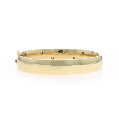 Flush Set Hinged Bangle .45ctw Diamond Women's Bracelet Yellow Gold