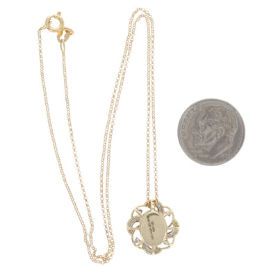 1.25ctw Aquamarine and Diamond Pendant Necklace Yellow Gold