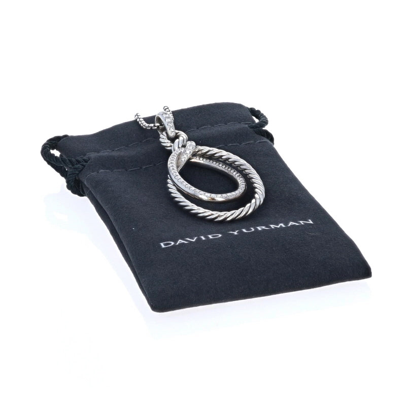 David Yurman Continuance .47ctw Diamond Pendant Necklace Sterling Silver