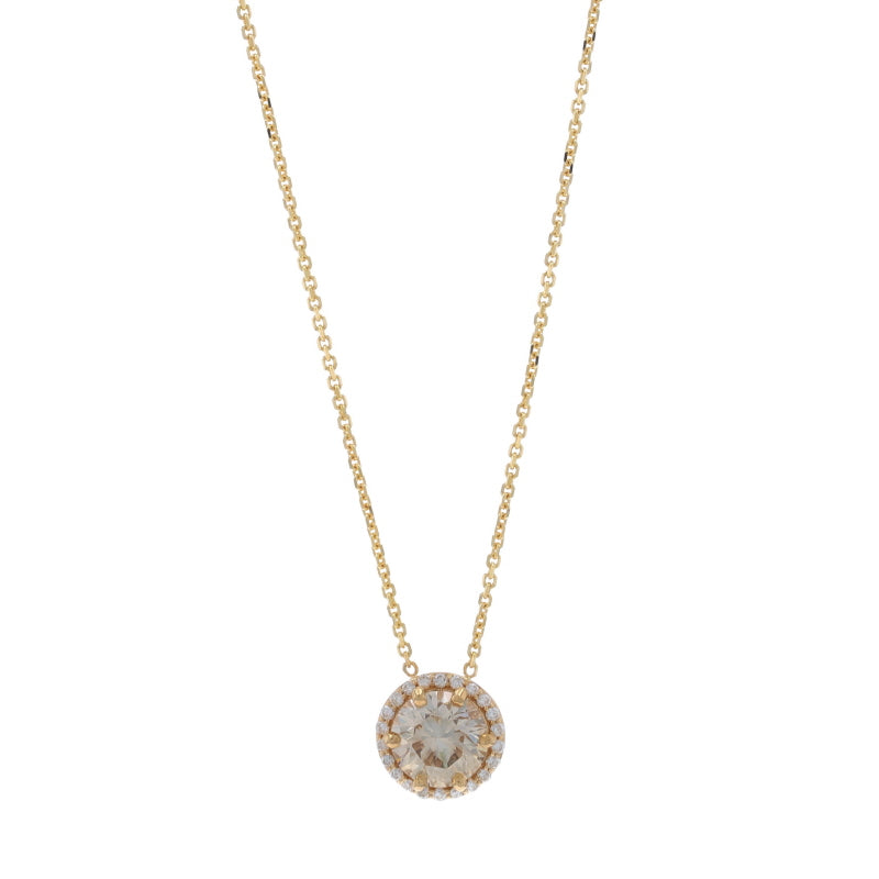 1.42ctw Diamond and Diamond Pendant Necklace Yellow Gold