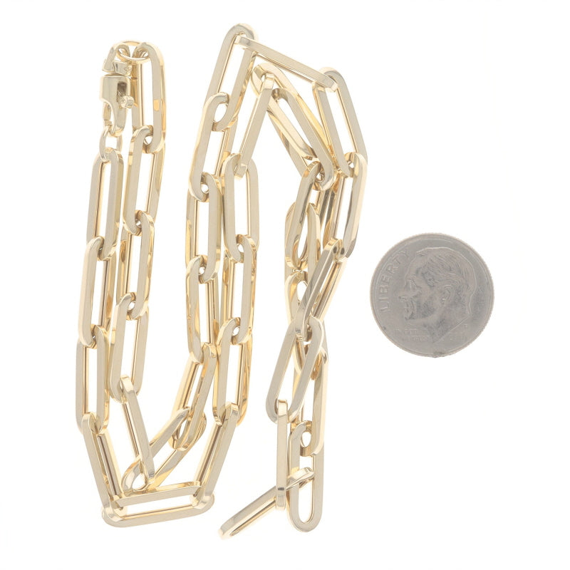 Paperclip Chain Necklace Yellow Gold
