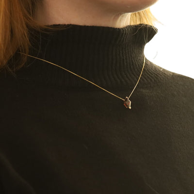 2.55ct Garnet Pendant Necklace Yellow Gold