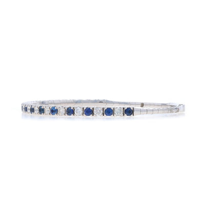 2.87ctw Sapphire and Diamond Bracelet White Gold
