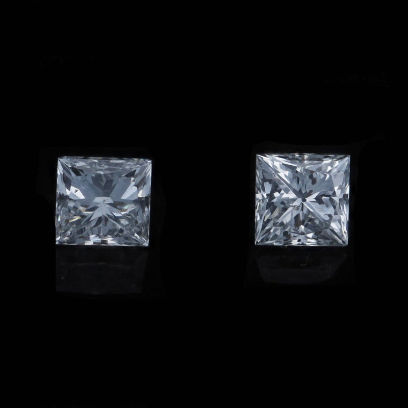 1.41ctw Set of 2 Loose Diamonds Princess Diamond GIA eReport