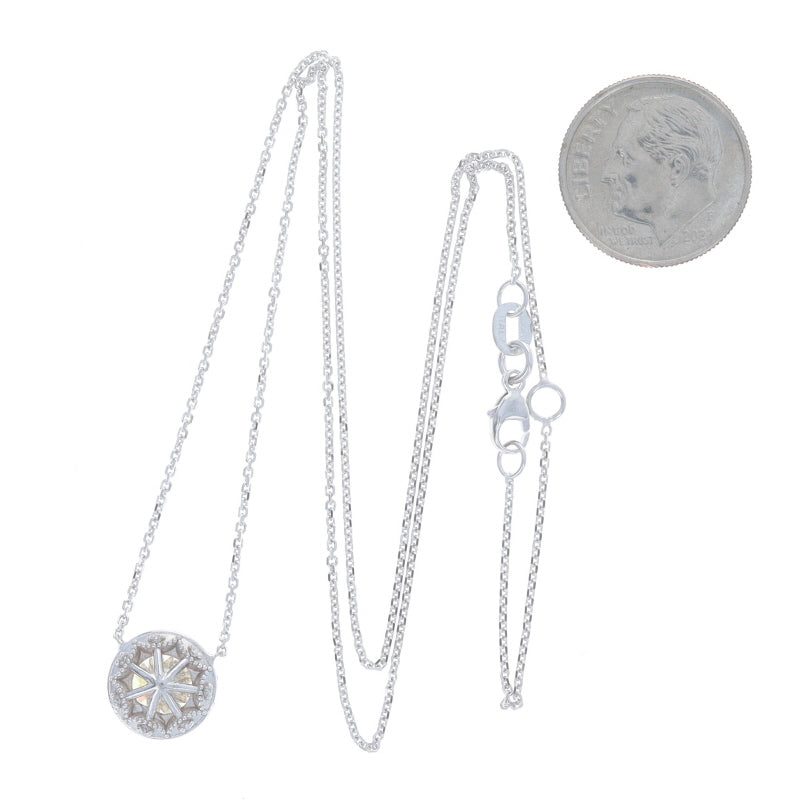 1.57ctw Diamond and Diamond Pendant Necklace White Gold