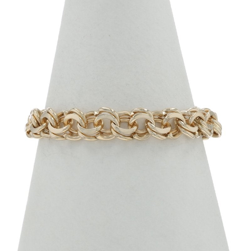 Women's Double Curb Bracelet Yellow Gold