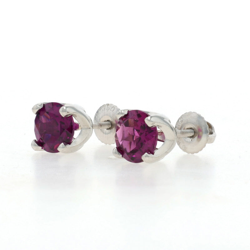 2.84ctw Rhodolite Garnet Earrings Platinum