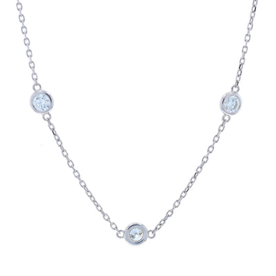 1.94ctw Diamond Diamond Cut Cable Chain Station Necklace White Gold